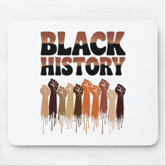 Svarta historiemånadens händer symbol afro motivat musmatta