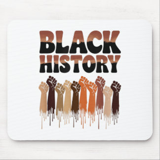Svarta historiemånadens händer Symbol Afro Motivat Musmatta