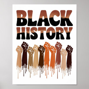 Svarta historiemånadens händer symbol afro motivat poster