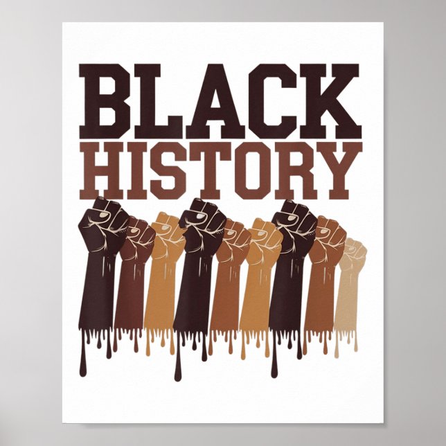 Svarta historiemånadens händer Symbol Afro Motivat Poster (Framsidan)