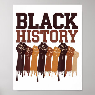 Svarta historiemånadens händer symbol afro motivat poster