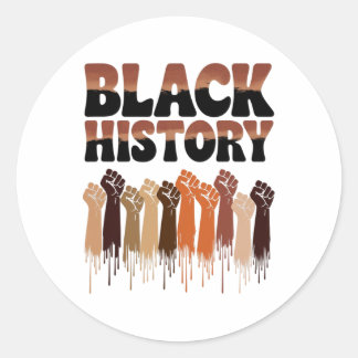 Svarta historiemånadens händer symbol afro motivat runt klistermärke