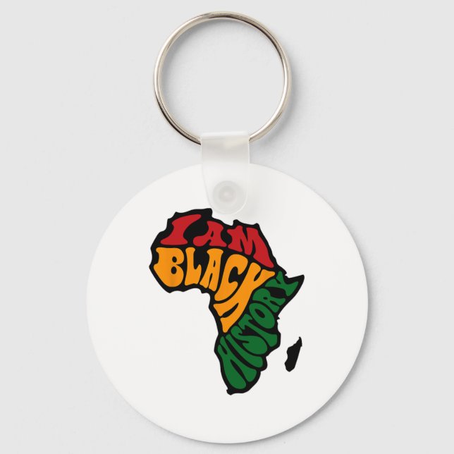 Svarta historiemånadens kläder Afrika Karta Kente  Nyckelring (Framsida)