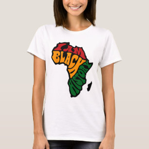 Svarta historiemånadens kläder Afrika Karta Kente T Shirt