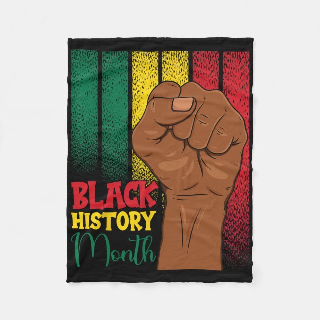 Svarta historiemånadens knytnäve händer i afrikans fleecefilt (Framsidan)