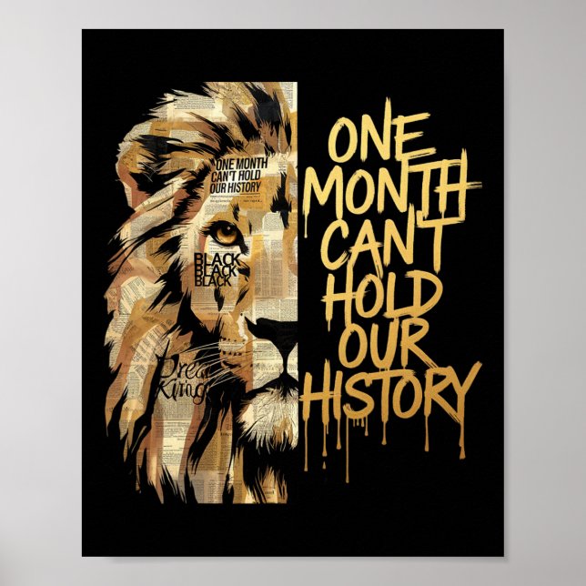 Svarta historiemånadens lejon En månad kan inte hå Poster (Framsidan)