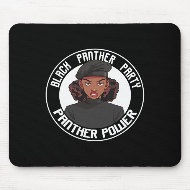 Svarta historiemånadens Panther Party-logotyp Afro Musmatta (Framsidan)
