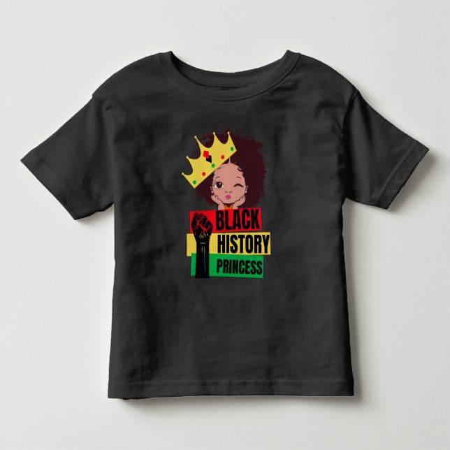 Svarta historiemånadens prinsessa Svarta flickors  T Shirt (Framsida)