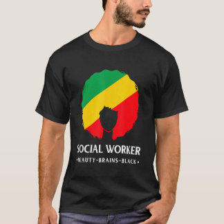 Svarta historiemånadens socialarbetare afroamerika t shirt