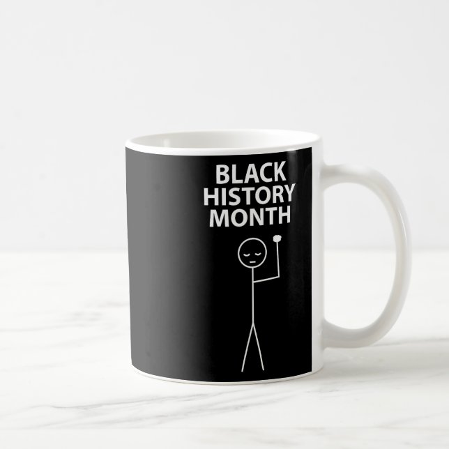 Svarta historiemånadens Stick Figure Stickman Rais Kaffemugg (Höger)