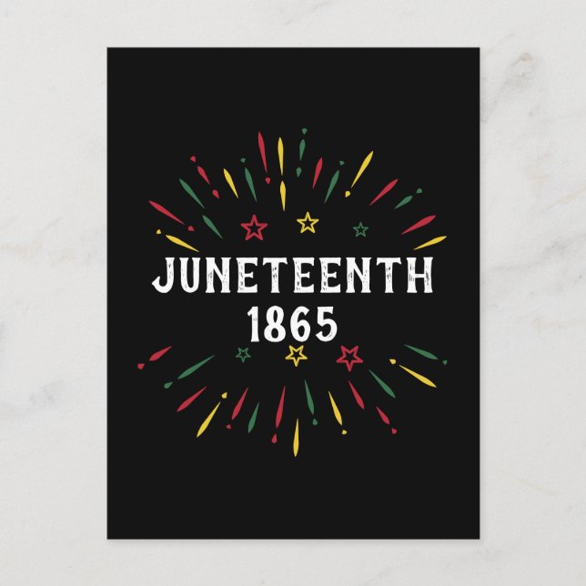 Svarta historien Afroamerikaner Juneteenth 1865 Vykort (Framsida)