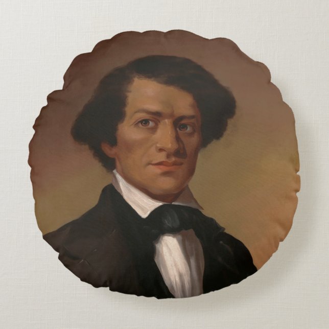 Svarta historien: Fred Douglass medborgerliga rätt Rund Kudde (Framsidan)