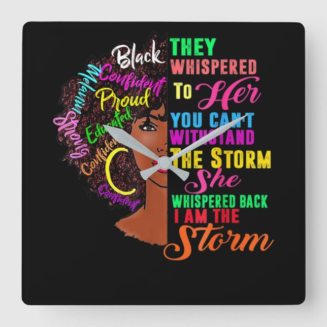 Svarta historiens månad Afrika Fyrkantig Klocka (Framsida)