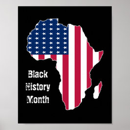 Svarta historiens månad Afrikas amerikanska Flagga Poster