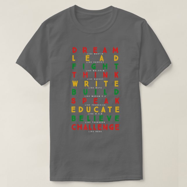 Svarta historiens månad Afrikas amerikanska Land C T Shirt (Design framsida)