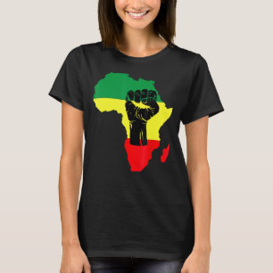 Svarta historiens månad Firande Afrikas Karta Fist T Shirt