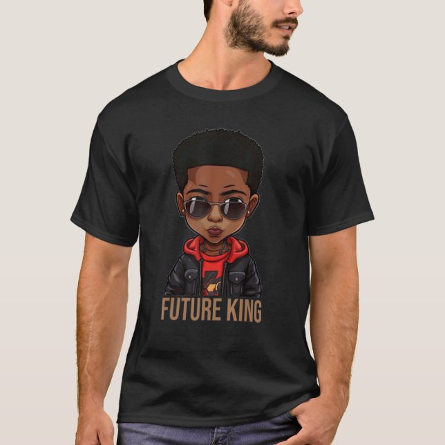 Svarta historiens månad Framtiden Kung afrikansk a T Shirt (Framsida)