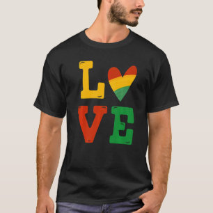 Svarta historiens månad Kärlek Afrika Afrikas Mana T Shirt