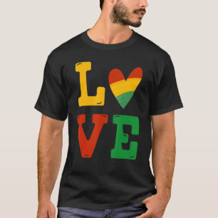 Svarta historiens månad Kärlek Afrika Afrikas Mana T Shirt