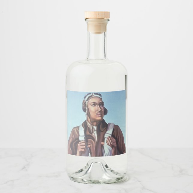 Svarta historiska ikoner: Flygare från andra värld Spritflaskor Etikett (Framsida)