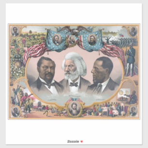 Svarta historiska ikoner: Med Frederick Douglass Klistermärken