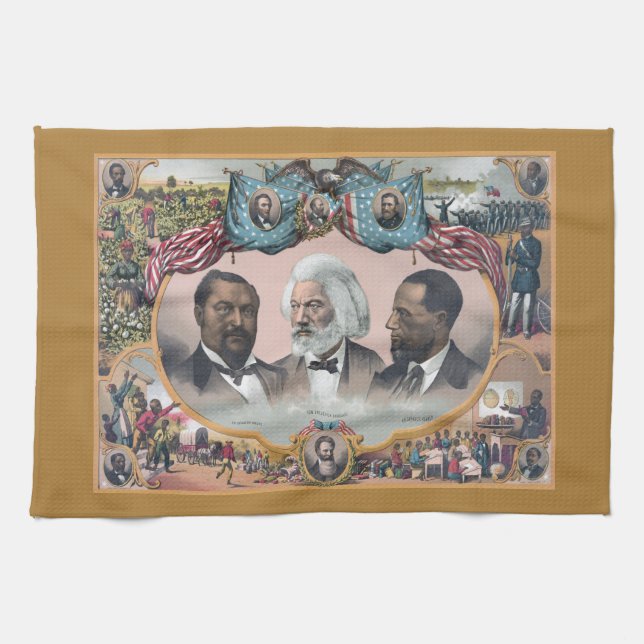 Svarta historiska ikoner: Med Frederick Douglass Kökshandduk (Horisontell)