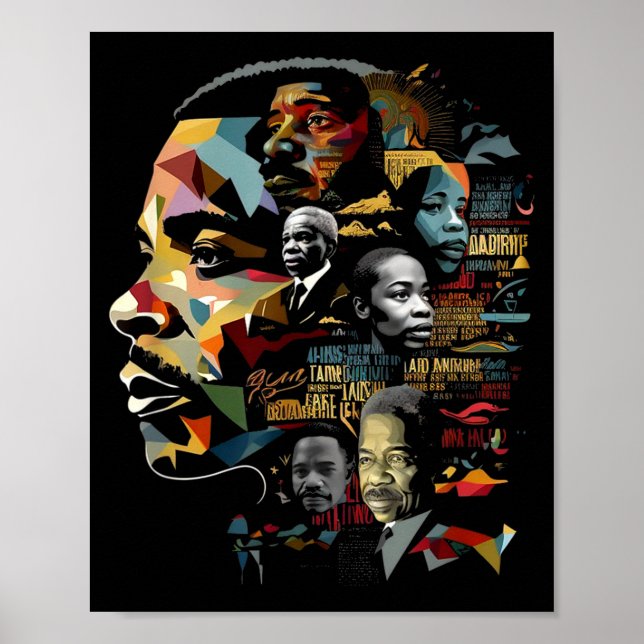 Svarta historiska ledare collage inspirerande poster (Framsidan)