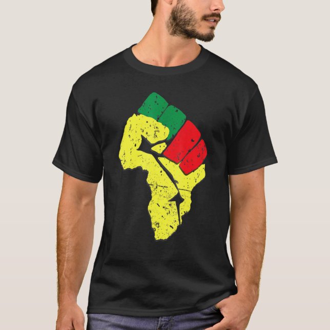 Svarta historiska månaden Fist Black Power African T Shirt (Framsida)