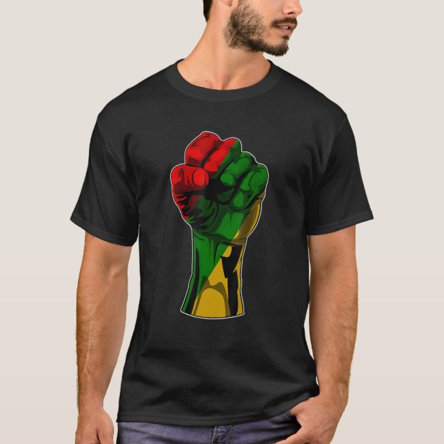 Svarta historiska månaden Fist Black Power African T Shirt (Framsida)
