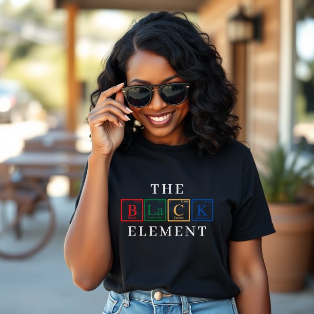 Svarta historiska periodiska systemet element June T Shirt (Black History Periodic Table Prime Element Juneteenth T-Shirt
)