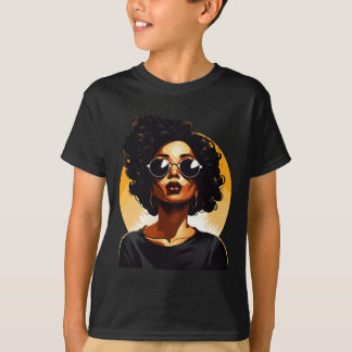 Svarta historiska t-shirts för kvinnor drog stolth