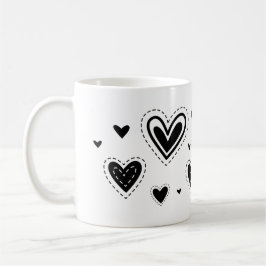 Svarta hjärtan, Många Hjärtmönster Kaffemugg