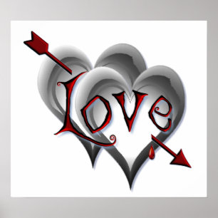 SVARTA HJÄRTAT & KÄRLEK PÄRG AV SHARON SHARPE POSTER