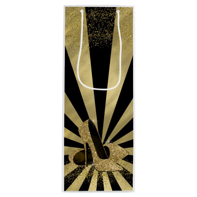 Svarta högljudda skott i Guld Glitter (Framsidan)