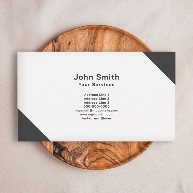 Svarta hörn, minimalistiska visitkort (Black Corners, Minimalist Business Card)