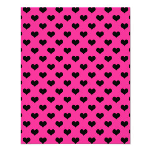 Svarta hörn Shock rosa Bakgrund Polka punkt Hjär Fototryck