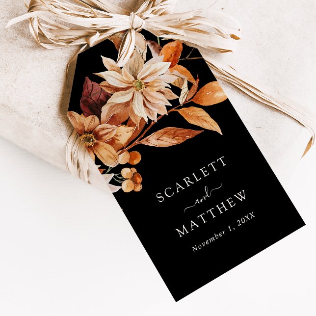 Svarta höstfavorit-etiketter presentetikett (Black Fall Favor Tags
)