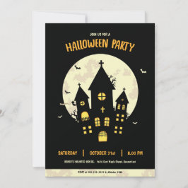 Svarta inbjudan till Halloween fest House