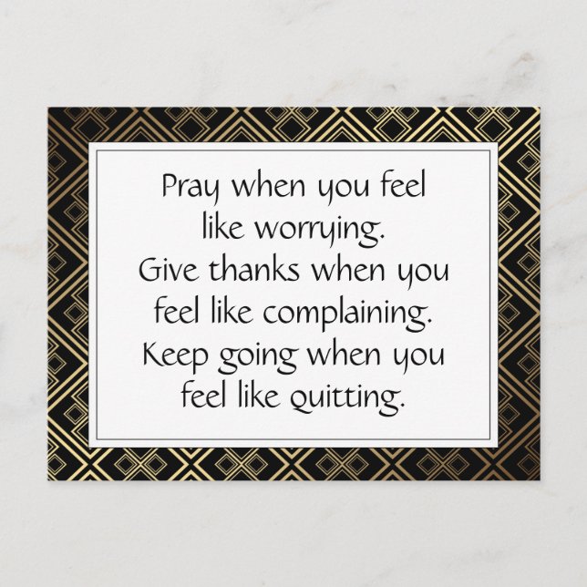 Svarta inspirationskampanjcitat för Livet Encourag Vykort (Framsida)