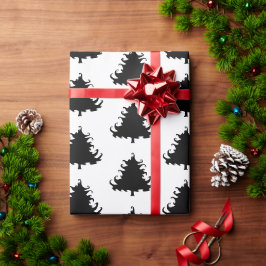 Svarta julgransmönster presentpapper