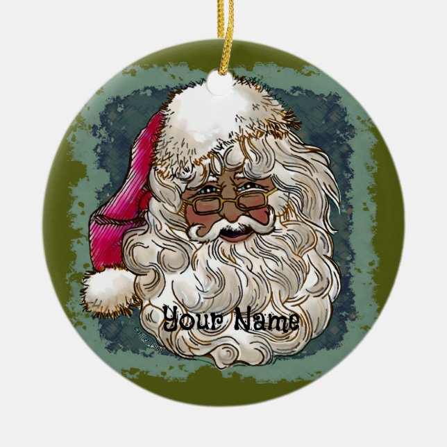 Svarta julgranstomte prydnader julgransprydnad keramik (Framsidan)