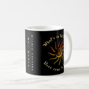 Svarta Jungfruöarna Sol Sunshine Rays Mörk Black Kaffemugg