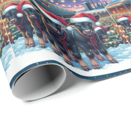 Svarta kalvar med julklappar vid jul presentpapper