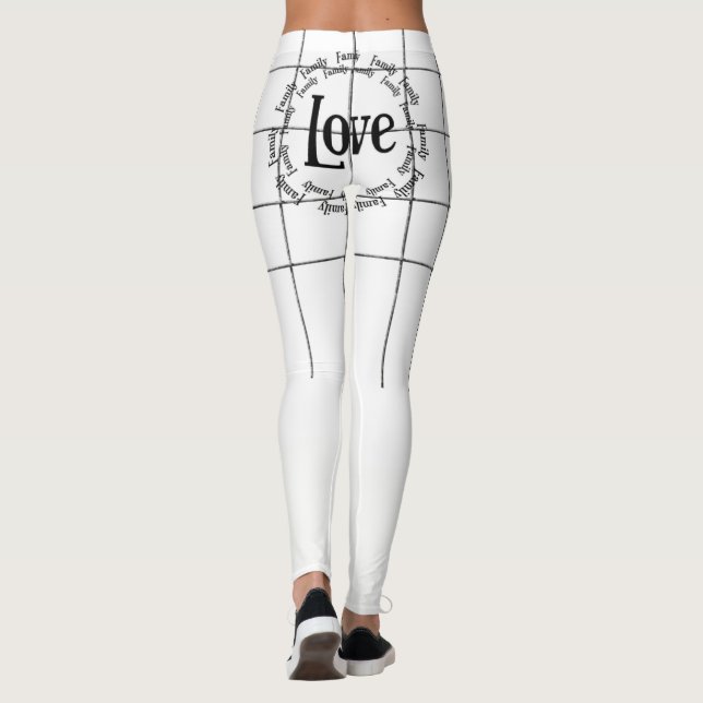 Svarta kärleksfamilj Leggings Vita  (Baksida)