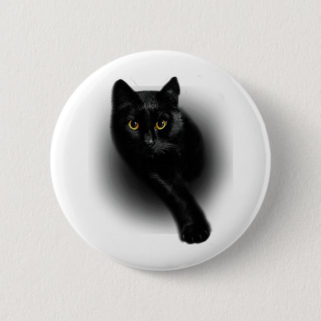 Svarta Katt Fejlnaglar Knapp (Framsida)