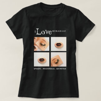Svarta Katt Kvinnor T Shirt