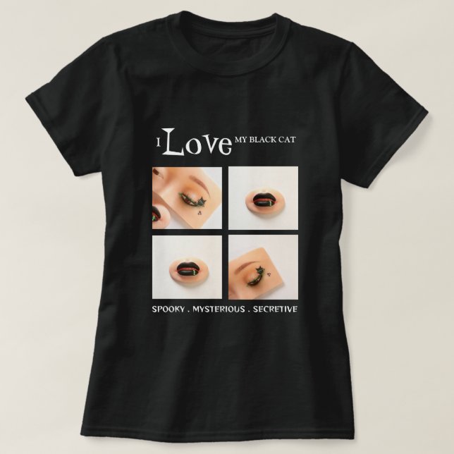 Svarta Katt Kvinnor T Shirt (Design framsida)