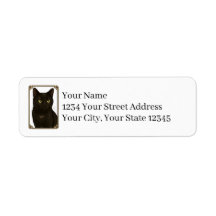 Svarta Katt Returadressetiketter