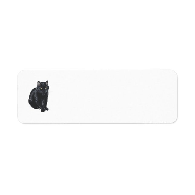Svarta Katt Returadressetiketter Returadress Etikett (Framsidan)