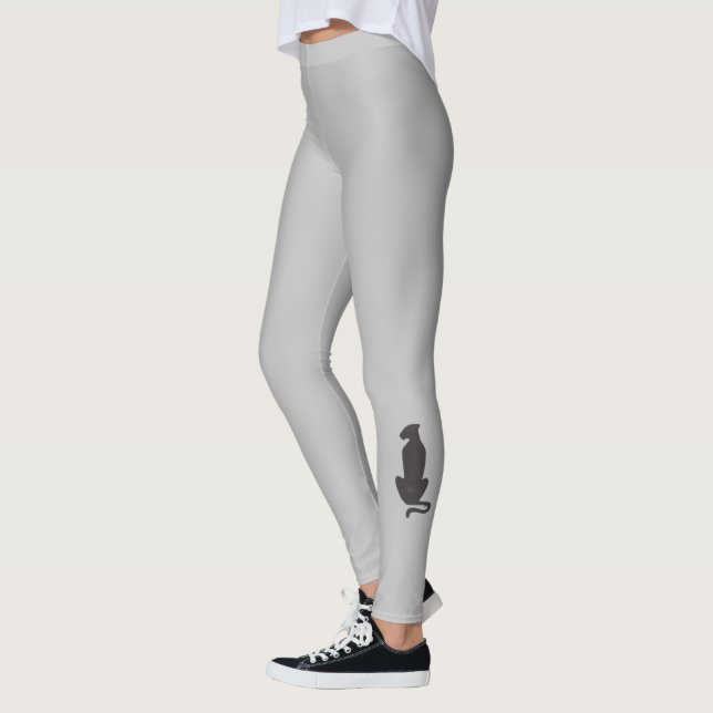 Svarta katt siluett leggingar leggings (Vänster)
